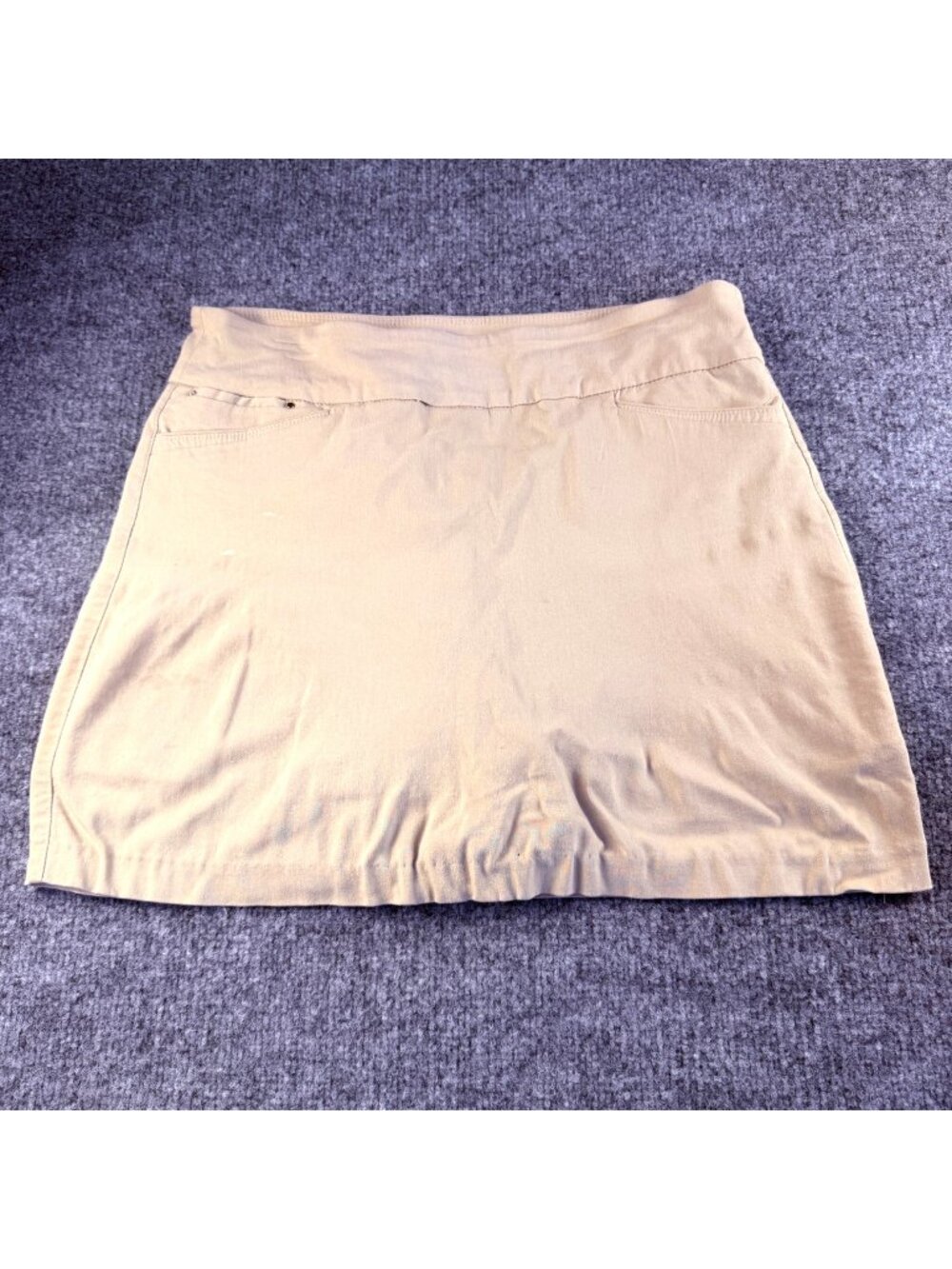 Classic Khaki Comfort Waist Pull-On Skort Minimalist Casual Neutral